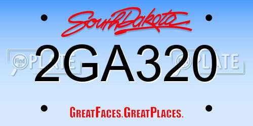 2GA320 South Dakota License Plate