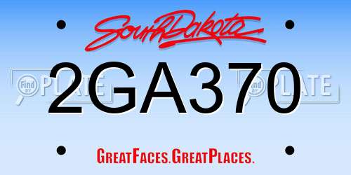 2GA370 South Dakota License Plate
