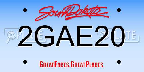 2GAE20 South Dakota License Plate