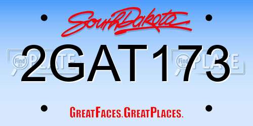 2GAT173 South Dakota License Plate