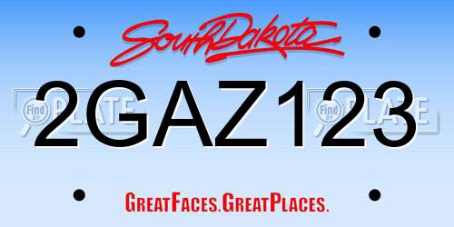 2GAZ123 South Dakota License Plate