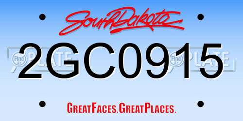 2GC0915 South Dakota License Plate