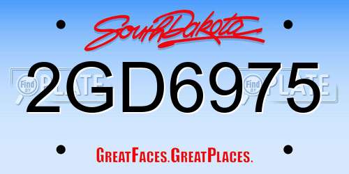 2GD6975 South Dakota License Plate