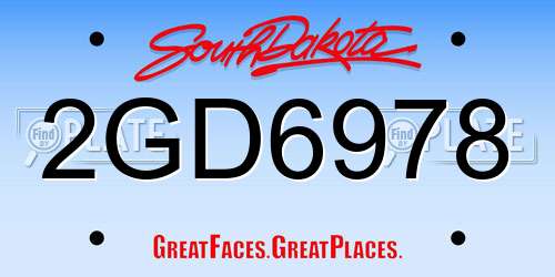 2GD6978 South Dakota License Plate