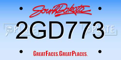 2GD773 South Dakota License Plate