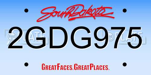 2GDG975 South Dakota License Plate
