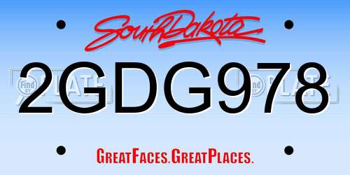 2GDG978 South Dakota License Plate