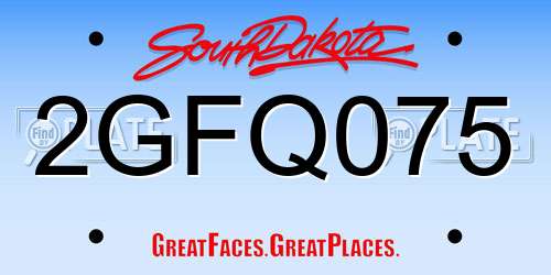 2GFQ075 South Dakota License Plate