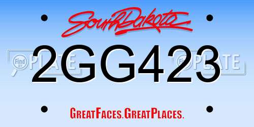 2GG423 South Dakota License Plate