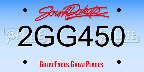 2GG450 South Dakota License Plate