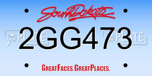 2GG473 South Dakota License Plate