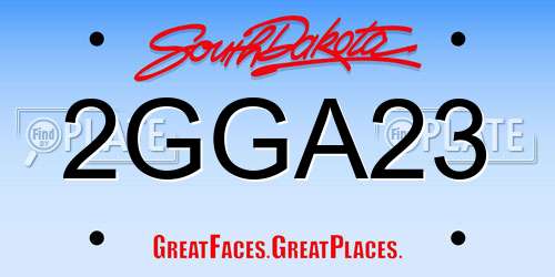 2GGA23 South Dakota License Plate