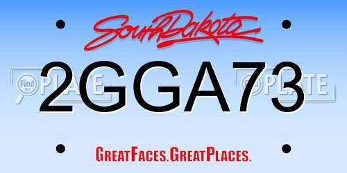 2GGA73 South Dakota License Plate