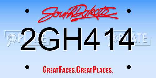 2GH414 South Dakota License Plate