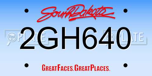 2GH640 South Dakota License Plate