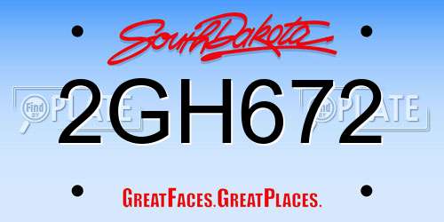 2GH672 South Dakota License Plate