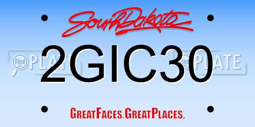 2GIC30 South Dakota License Plate