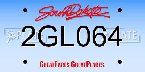 2GL064 South Dakota License Plate