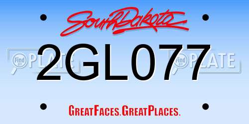 2GL077 South Dakota License Plate