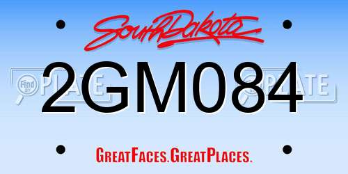 2GM084 South Dakota License Plate