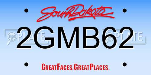 2GMB62 South Dakota License Plate