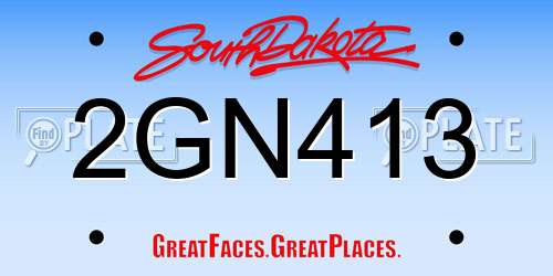 2GN413 South Dakota License Plate