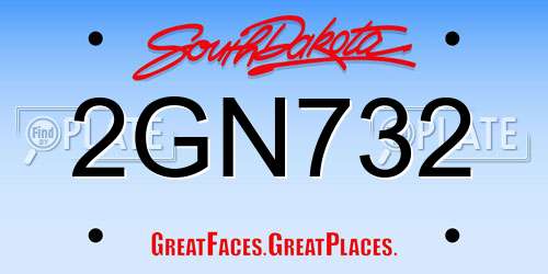 2GN732 South Dakota License Plate
