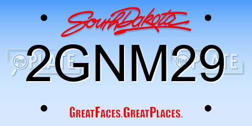 2GNM29 South Dakota License Plate