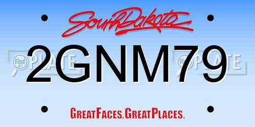 2GNM79 South Dakota License Plate