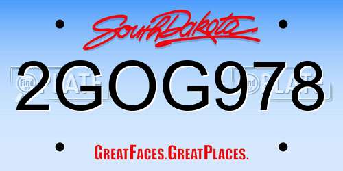 2GOG978 South Dakota License Plate