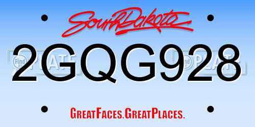 2GQG928 South Dakota License Plate