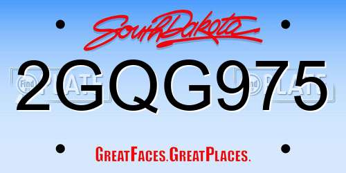 2GQG975 South Dakota License Plate
