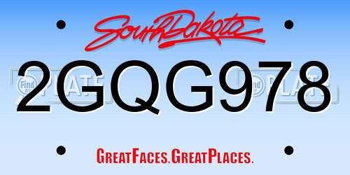 2GQG978 South Dakota License Plate