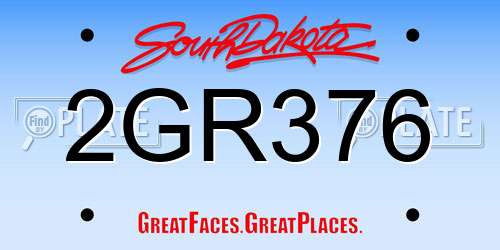 2GR376 South Dakota License Plate