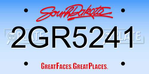 2GR5241 South Dakota License Plate