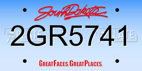 2GR5741 South Dakota License Plate
