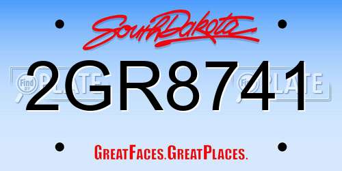 2GR8741 South Dakota License Plate