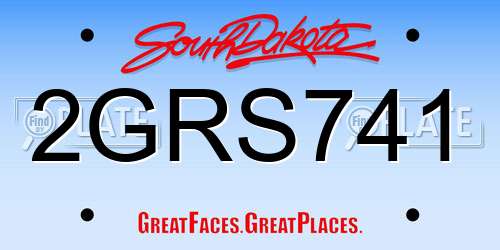 2GRS741 South Dakota License Plate