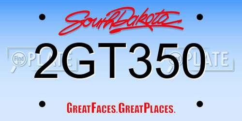 2GT350 South Dakota License Plate