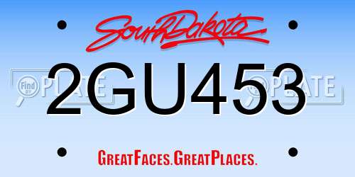 2GU453 South Dakota License Plate