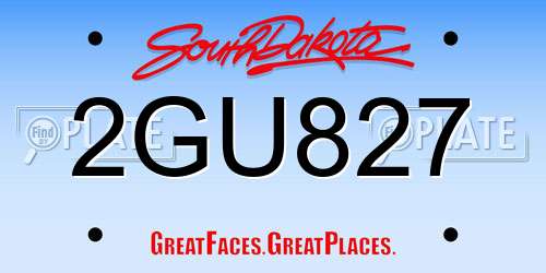 2GU827 South Dakota License Plate