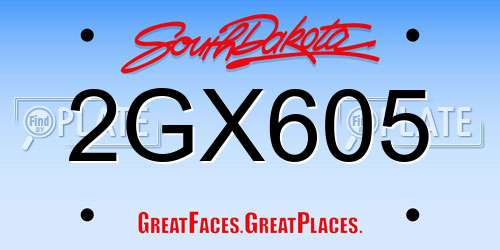 2GX605 South Dakota License Plate
