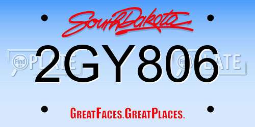 2GY806 South Dakota License Plate