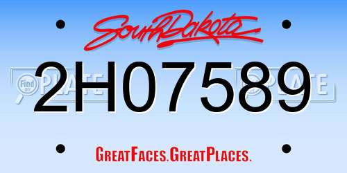 2H07589 South Dakota License Plate