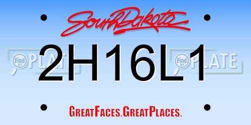2H16L1 South Dakota License Plate