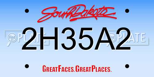 2H35A2 South Dakota License Plate