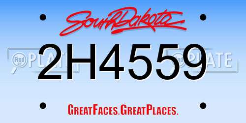 2H4559 South Dakota License Plate