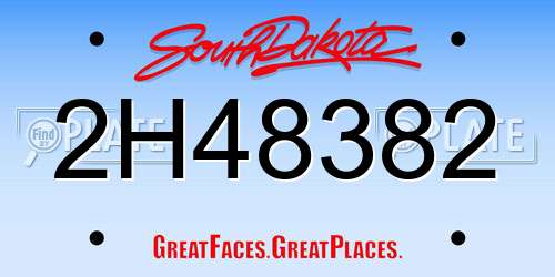 2H48382 South Dakota License Plate