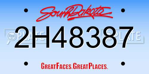 2H48387 South Dakota License Plate