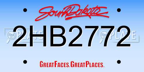 2HB2772 South Dakota License Plate